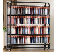 Ce présentoir à Rouleaux de Tissu Robuste et réglable, monté sur roulettes, est Un Organisateur Commercial idéal pour présenter Foulards, Tapis et Textiles. Il est doté d'un Support Roulant