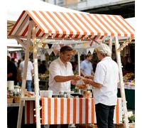 Ce présentoir Pliable pour étal de marché avec auvent, Chariot de Vente ambulant Portable pour marchés de producteurs, Restauration de Rue, foires et événements (Vert 1,59 po/150 cm)