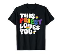 Ce prêtre vous aime, allié LGBTQ, chef religieux, Gay Pride T-Shirt