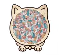 Ce puzzle chat en bois coloré mesure 23,7 x 21,8 cm. C'est une boîte puzzle 3D en bois spécialement conçue pour les chats, idéale pour ranger la maison et divertir toute la famille. Elle trouvera parf