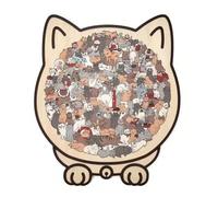 Ce puzzle chat en bois coloré mesure 23,7 x 21,8 cm. C'est une boîte puzzle 3D en bois spécialement conçue pour les chats, idéale pour ranger la maison et divertir toute la famille. Elle trouvera parf