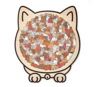 Ce puzzle chat en bois coloré mesure 23,7 x 21,8 cm. C'est une boîte puzzle 3D en bois spécialement conçue pour les chats, idéale pour ranger la maison et divertir toute la famille. Elle trouvera parf