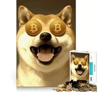 Ce Puzzle Shiba Adore Le Bitcoin 1000 pièces pour Adolescents Un Jeu Amusant et Relaxant pour développer sa mémoire et se détendre 50x75cm