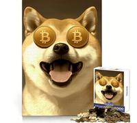 Ce Puzzle Shiba Adore Le Bitcoin pour Adolescents, 1000 pièces, améliore la mémoire, Loisirs à Domicile, Bords précis, Cadeau Exquis 38x26cm