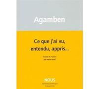 Ce Que J?Ai Vu, Entendu, Appris?