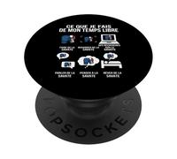 Ce Que Je Fais de Mon Temps Libre Boxe Française Humour PopSockets PopGrip Adhésif