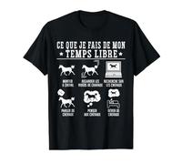 Ce Que Je Fais De Mon Temps Libre Cadeau Équitation T-Shirt Graphique avec Valeur, Homme, Noir, S