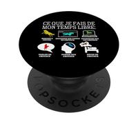 Ce Que Je Fais De Mon Temps Libre Cheval Équitation PopSockets PopGrip Adhésif