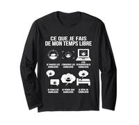 Ce Que Je Fais de Mon Temps Libre Humour Chasseur sangliers Manche Longue