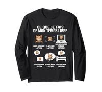 Ce Que Je Fais de Mon Temps Libre LaPerm Chat drôle Manche Longue