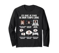 Ce Que Je Fais de Mon Temps Libre Munchkin Chat drôle Manche Longue