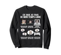 Ce Que Je Fais de Mon Temps Libre Scottish Fold Chat drôle Sweatshirt