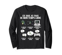 Ce Que Je Fais de Mon Temps Libre Tennis Humour drôle Joueur Manche Longue