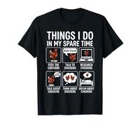Ce Que Je Fais Pendant Mon Temps Libre Funny Chicken Farmer Egg Farm T-Shirt