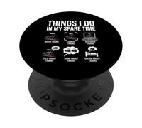 Ce Que Je Fais Pendant Mon Temps Libre Funny Railfan Trainspotting PopSockets PopGrip Adhésif