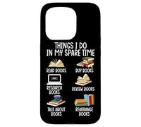 Ce que je fais pendant mon temps libre : lire des livres, acheter des livres, faire des recherches, B Coque pour iPhone 15 Pro