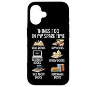 Ce que je fais pendant mon temps libre : lire des livres, acheter des livres, faire des recherches, B Coque pour iPhone 16