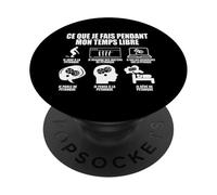 Ce Que Je Fais Pendant Mon Temps Libre Pétanque Humour PopSockets PopGrip Adhésif