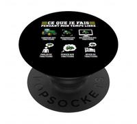 Ce Que Je Fais Pendant Mon Temps Libre Tractor Farmer PopSockets PopGrip Adhésif