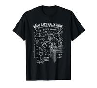 Ce Que Les Chats pensent Vraiment d'un Chat drôle et Sarcastique en Science et en Physique T-Shirt Graphique avec Valeur, Homme, Noir, XL