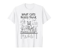 Ce Que pensent Vraiment Les Chats, Une Science Physique Amusante pour Les Amoureux des Chats T-Shirt