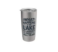 Ce qui se passe au lac n'est plus qu'un souvenir amusant Gobelet isotherme en acier inoxydable double paroi