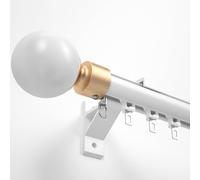 Ce Rail à Rideaux Simple et Robuste est idéal pour Le Bureau et Le Salon. Il Comprend Une Tringle à Rideaux Murale avec Embout décoratif, Disponible en Longueurs de 1 m à 6 m (Couleur : blan