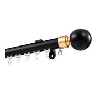 Ce Rail à Rideaux Simple et Robuste est idéal pour Le Bureau et Le Salon. Il Comprend Une Tringle à Rideaux Murale avec Embout décoratif, Disponible en Longueurs de 1 m à 6 m (Couleur : Noir