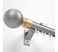 Ce Rail à Rideaux Simple et Robuste est idéal pour Le Bureau et Le Salon. Il Comprend Une Tringle à Rideaux Murale avec Embout décoratif, Disponible en Longueurs de 100 à 6 m (Couleur : Gris
