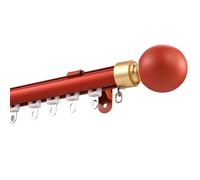 Ce Rail à Rideaux Simple et Robuste est idéal pour Le Bureau et Le Salon. Il Comprend Une Tringle à Rideaux Murale avec Embout décoratif, Disponible en Longueurs de 1 m à 6 m (Couleur : Roug