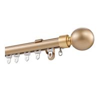 Ce Rail à Rideaux Simple et Robuste est idéal pour Le Bureau et Le Salon. Il Comprend Une Tringle à Rideaux Murale avec Embout décoratif, Disponible en Longueurs de 100 à 6 m (Couleur : Or,