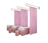 Ce Rideau de séparation d'intimité, séparateur de pièce en Forme de U, Rideau Mural à Support métallique, Rideau médical à Crochet Plat pour Cabine d'essayage, Salon de beauté, Chambre (Jaun