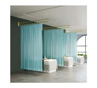 Ce Rideau de séparation pour Salon de beauté, avec Tringle de Support Murale en métal en Forme de U et Rideau Fin de 2 m de Haut, Offre Une intimité optimale (Couleur : Bleu, Taille : 230 cm