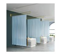 Ce Rideau de séparation pour Salon de beauté, avec Tringle de Support Murale en métal en Forme de U et Rideau Fin de 2 m de Haut, Offre Une intimité optimale (Couleur : Bleu, Taille : 230 cm