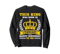 Ce roi est né en février, hommes, garçons, anniversaire de février, BD Sweatshirt