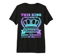 Ce Roi est né en février, Hommes, garçons, Anniversaire de février, BD T-Shirt Haut de Gamme