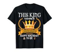 Ce Roi est né en Janvier Funny Jan Birthday Daddy Papa T-Shirt