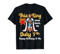 Ce roi est né le 7 juillet. Joyeux anniversaire à moi, papa, fils T-Shirt