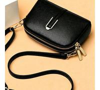 Ce sac à bandoulière en PU noir élégant présente un design minimaliste qui est polyvalent pour n'importe quelle tenue. Il possède une fermeture éclair et est livré avec une bandoulière amovible et rég