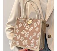 Ce sac fourre-tout en lin présente un motif floral imprimé, avec un style minimaliste facile à porter. Il a une grande capacité et des utilisations multifonctionnelles, convenant parfaitement comme sa