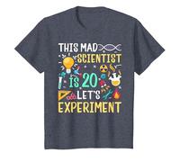 Ce Scientifique Fou a 20 Ans d'anniversaire de Chimie T-Shirt, Enfant, Bleu Chiné, 10 Ans