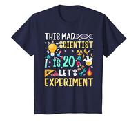 Ce Scientifique Fou a 20 Ans d'anniversaire de Chimie T-Shirt, Enfant, Bleu Marine, 10 Ans