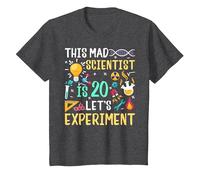 Ce Scientifique Fou a 20 Ans d'anniversaire de Chimie T-Shirt, Enfant, Chiné Foncé, 10 Ans