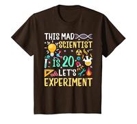 Ce Scientifique Fou a 20 Ans d'anniversaire de Chimie T-Shirt, Enfant, Marron, 10 Ans