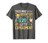 Ce Scientifique Fou a 20 Ans d'anniversaire de Chimie T-Shirt, Homme, Asphalte, 3XL