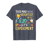 Ce Scientifique Fou a 20 Ans d'anniversaire de Chimie T-Shirt, Homme, Bleu Chiné, 5XL