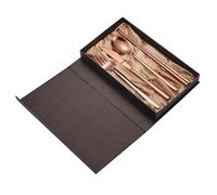 Ce Service de Couverts en Acier Inoxydable 304 Comprend 4, 16, 24, 32, 40 ou 48 pièces : Couteau, Fourchette, cuillère et Baguettes. Coffret Cadeau de 4 pièces. Disponible en doré (10 pièces