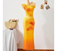 Ce set pour adolescentes est indispensable pour créer un look atmosphérique ! Le schéma de couleurs dégradé du jaune vif à l'orange attire naturellement l'attention, le design asymétrique révèle une t