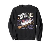 Ce Soir, Nous volons avec Funny Witchy Chickens Spooky Farm Halloween Sweatshirt