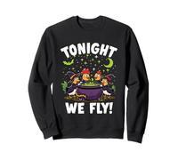 Ce Soir, Nous volons avec Funny Witchy Chickens Spooky Farm Halloween Sweatshirt